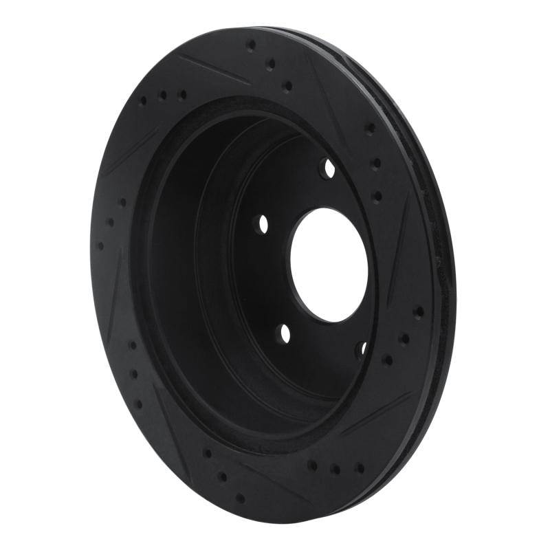 Chevrolet S10 Brake Rotor (1) - Rear Left - R1 Concepts - Drilled & Slotted - Black - `98-`05